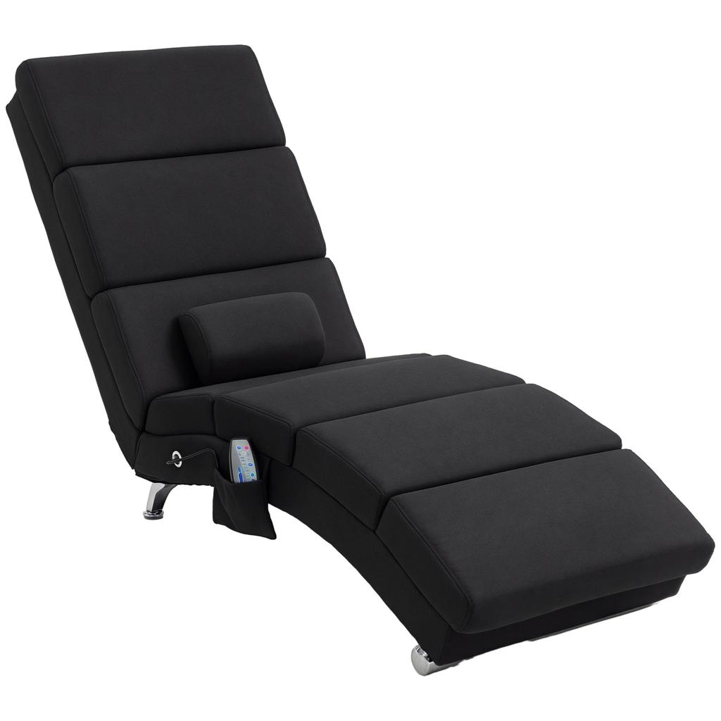 Massage Chair, Relaxation Chair, Recliner with 8 Vibration Points, 5 Modes, 56 x 168 x 84 cm, Black