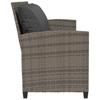 5 Piece Garden Sofa with Cushions Gray Poly Rattan