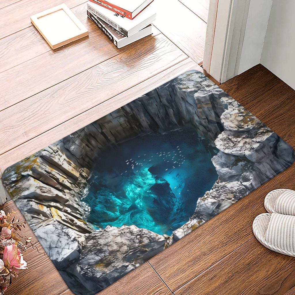 Shark Attack 3D Visual Design Front Door Mat Anti-Slip Outdoor Waterproof  Doormat Kitchen Balcony Entrance Rug Carpet