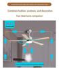 Nordic 54-Inch Ceiling Fan with Light and Chandelier for Living/Dining Room
