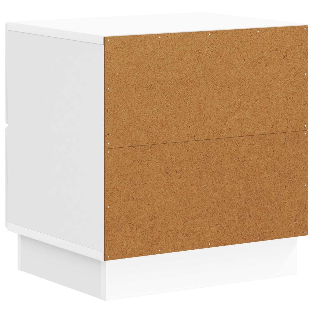 Nightstand Set of 2 High Gloss White 43 x 34.5 x 44.5 cm