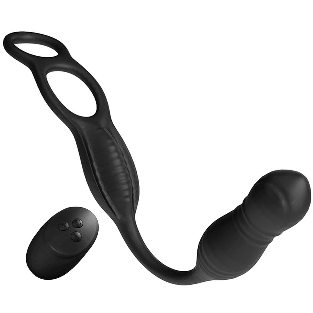 Telescopic Anal Vibrator Male Prostate Massager With Delay Ejaculation Penis Ring Buttplug Anus Vibrator Dildo Sex Toys For Men