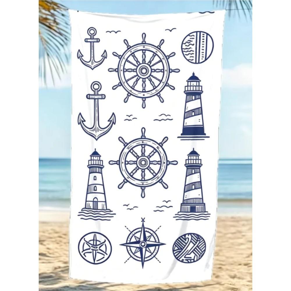 Coastal Doodle Essentials Beach Towel, Large Microfiber Sand Free Quick Dry Towel for Outdoor Travel Beach Towel Bath Towel