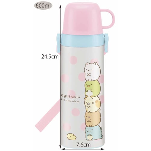 Skater Mug Bottle 2WAY with Cup Water Bottle Stainless Steel Bottle Sumikko Gurashi 600ml STGC6N
