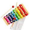 8 Notes Xylophone Iron Sheets Crisp Sound Sturdy Wood Base Xylophone Instrument for Toddler