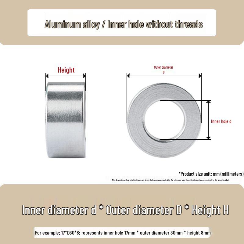 Aluminum Raised Flat Washer and Spacer Column M2-M5