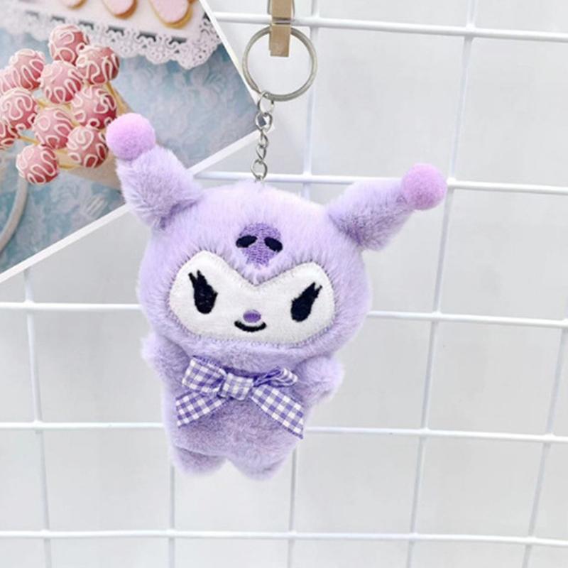 Kawaii Plush Doll Toy Cute Cartoon Hello Kitty Kuromi My Melody Cinnamoroll Plushie Keychain Bags Pendant Decoration Gift