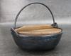 Asahi Irori Black 24cm with Wooden Lid and IH Commercial Use Pot, Enamel, (2L Capacity), (Gas Compatible),
