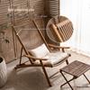 Outdoor Balcony Rattan Folding Table and Chairs Set - Woven Recliner for Garden or Patio