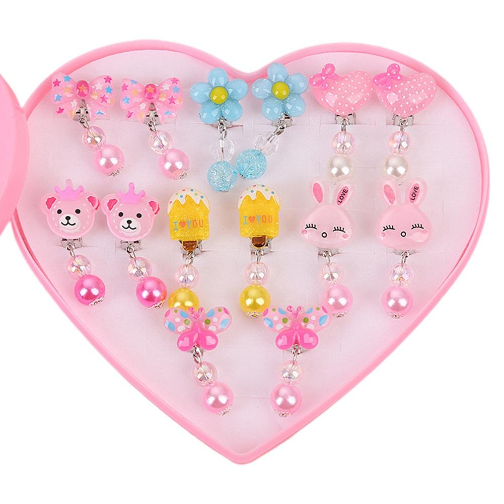 

2024, 7 пар, детские зажимы для ушей в корейском стиле, клипсы для ушей с милыми мультяшными животными, серьги без пирсинга, серьги для девочек, детский подарок, ювелирные изделия 1