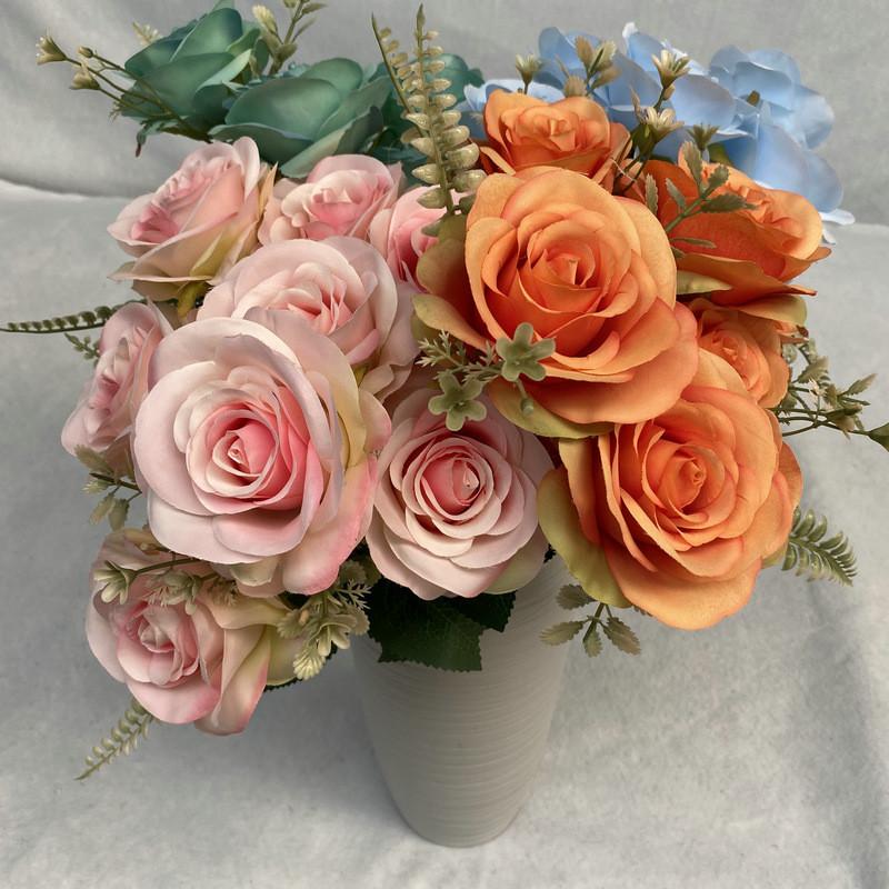 Artificial Rose Flower Greenery For Home Interior And Party Decoration Applications