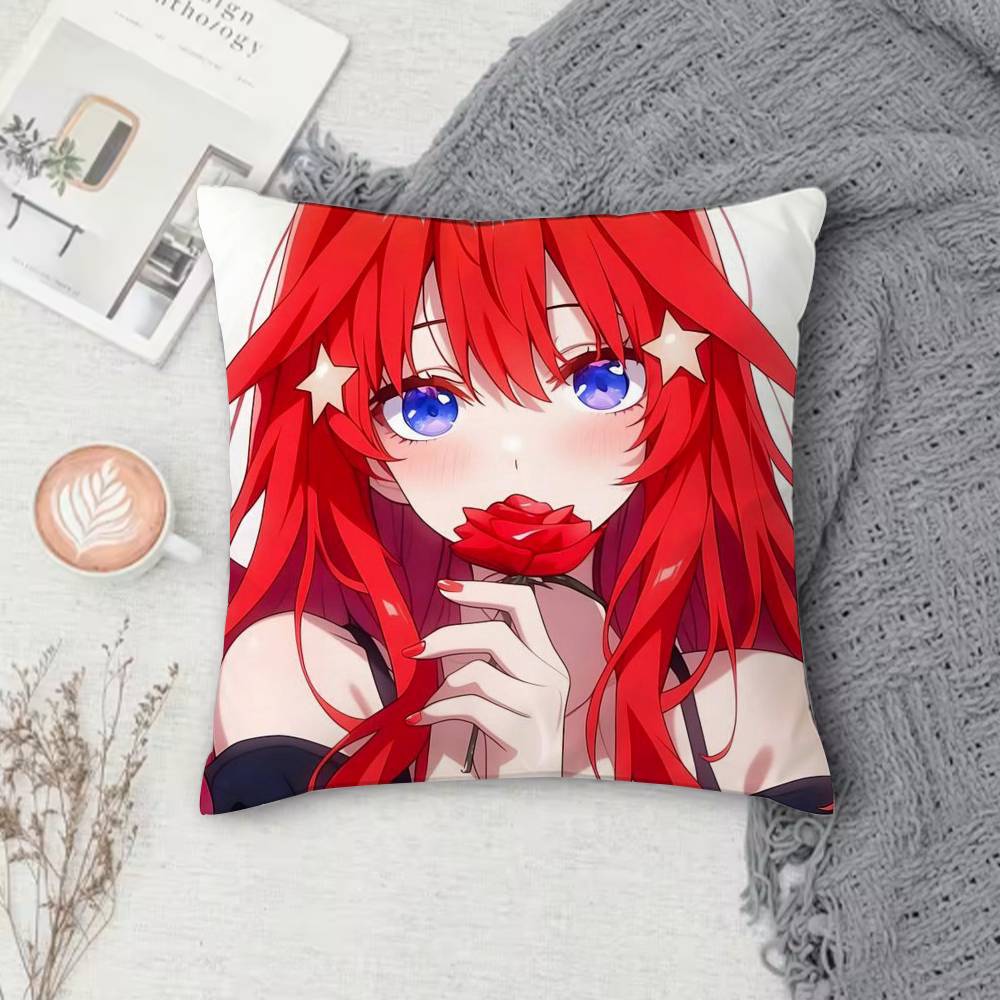 T-The Quintessential Quintuplets Double-Sided Printed Square Pillow Cover Decorative Cushion Cover For Sofa Bedroom Bedside