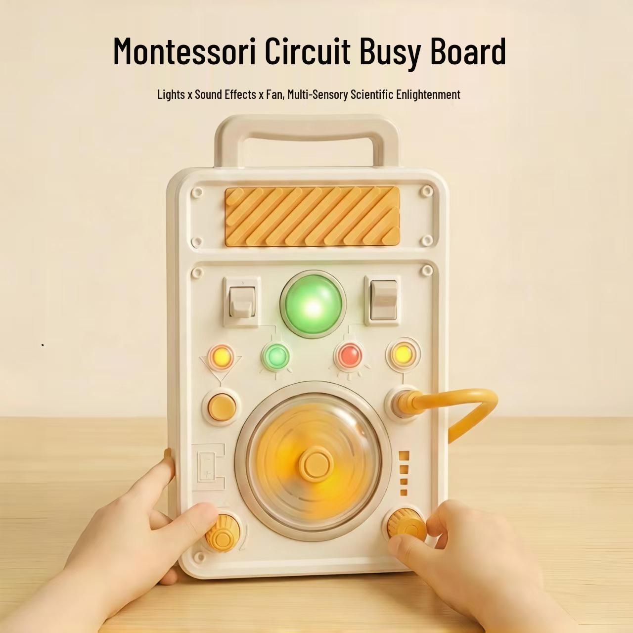 

Multifunctional Montessori Busy Board with Lights & Sound for Early Education