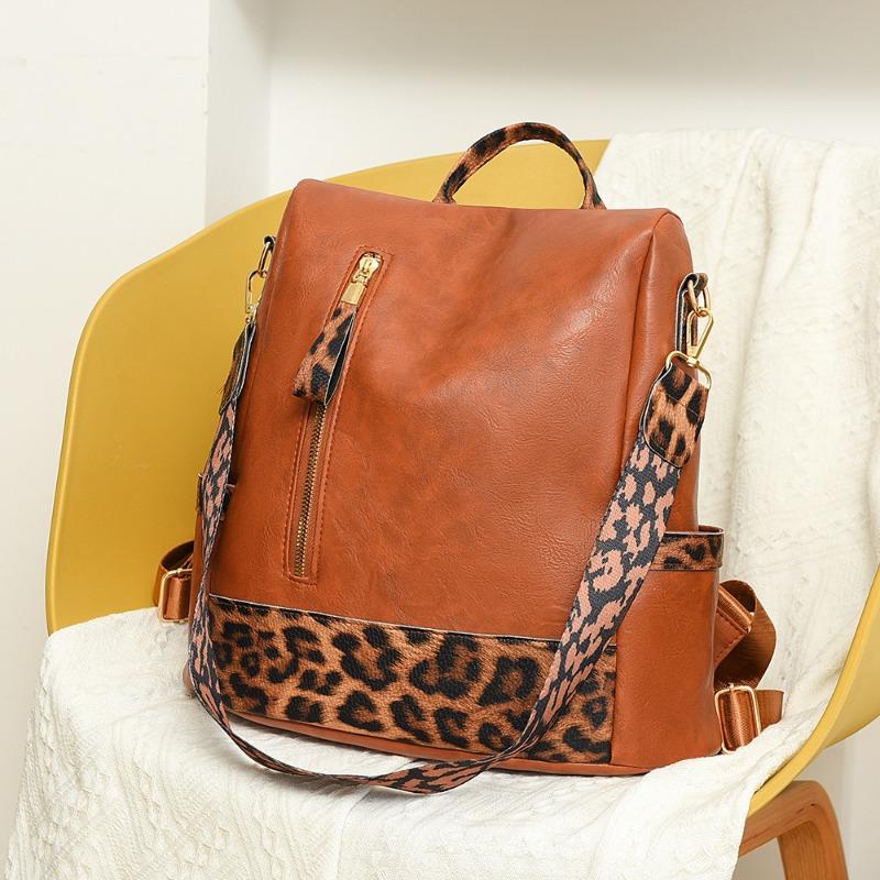 

New backpack casual large capacity travel backpack women anti-theft color matching backpack student bag коричневый