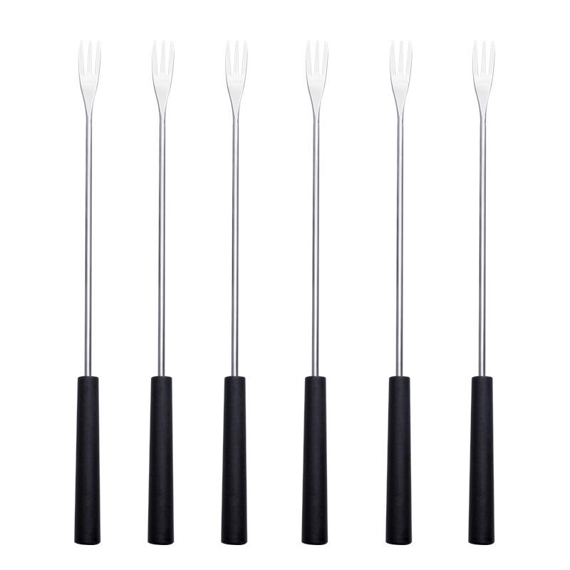 

Solid Wood Handle Fork Set: Fruit, Cheese, Dessert, BBQ, Hot Pot Forks