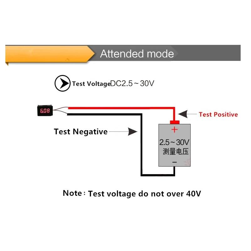 Micro 0.28 Inch Digital Voltmeter Three Wire DC Voltage Tester with LED Display Panel Meter