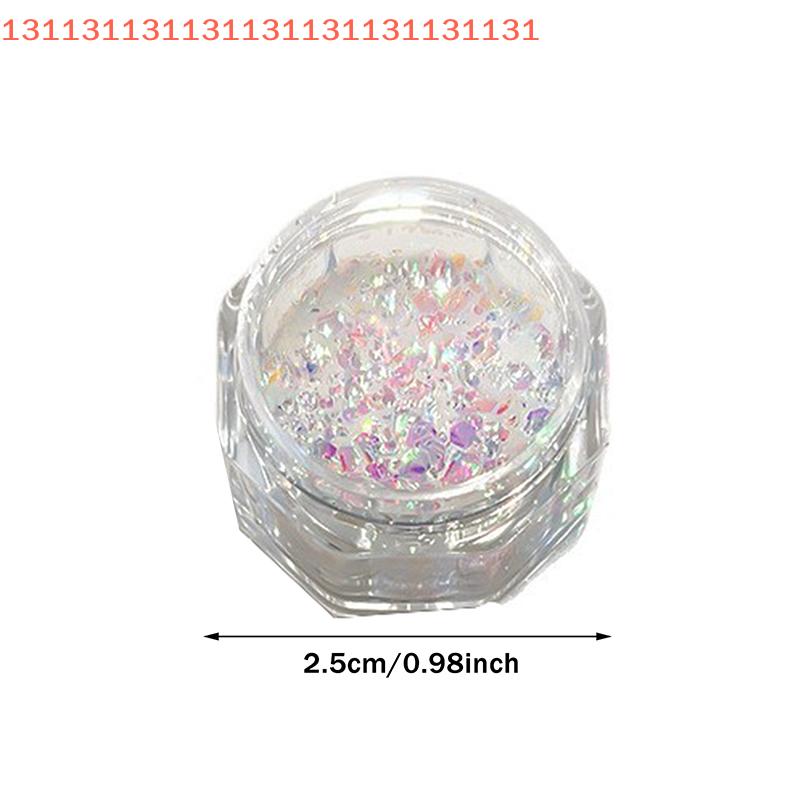 Mermaid Sparkle Nail Art Glitter Ultra-Thin Laser Flakes Holographic Sequins 1 Jar Irregular Loose Nail Dust Accessories