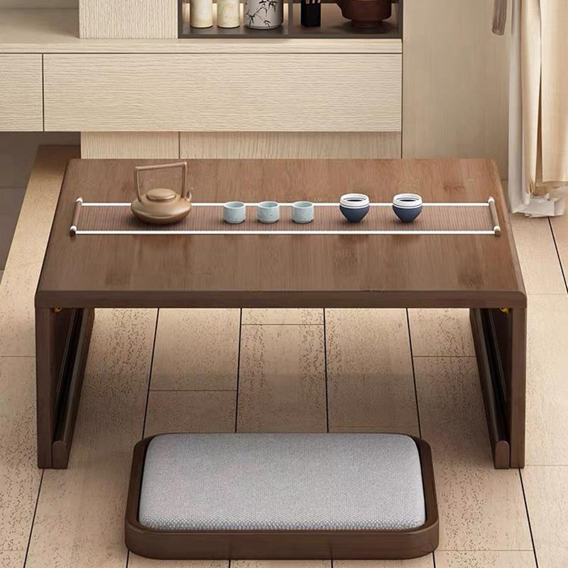 Bamboo Tatami Folding Coffee Table, Japanese-Style Low Table for Windows & Balconies
