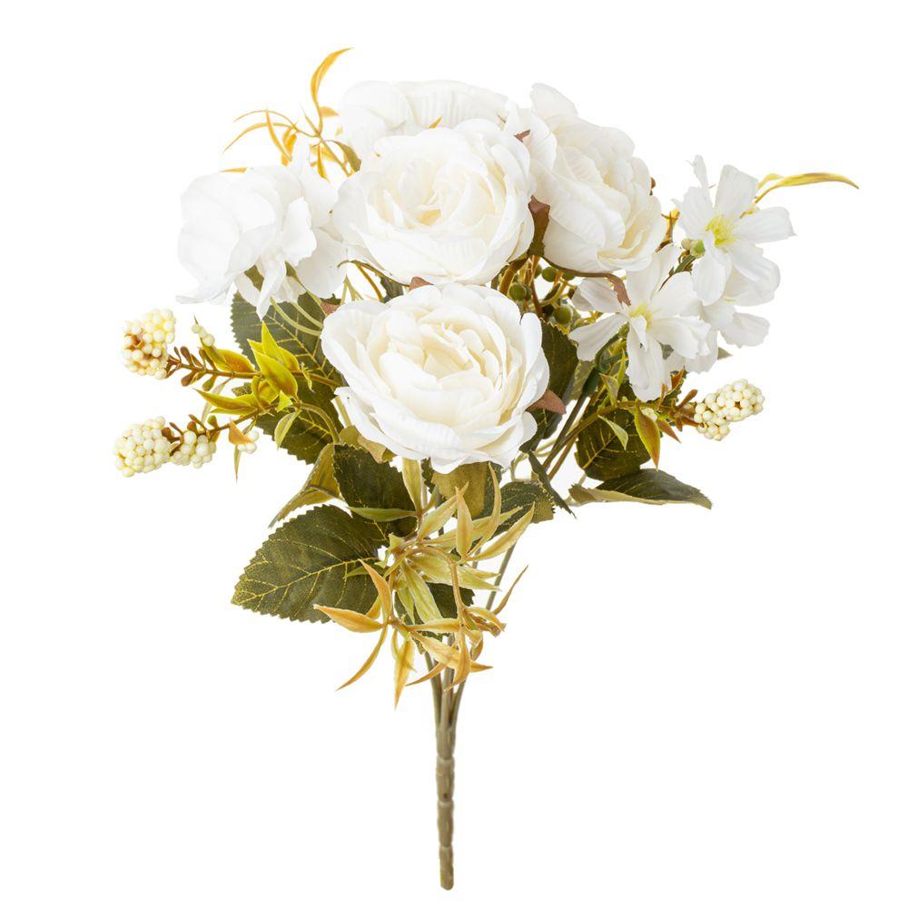 1/3 st Konstgjorda blommor i siden Ros pion Bröllop brudbukett Hem Jul Utomhus trädgårdsbåge DIY gåva festival Dekoration