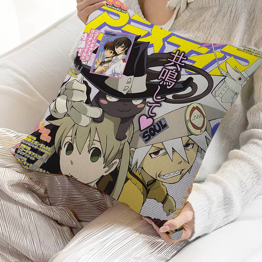 

S-Soul E-Eater Аниме Офисная Подушка Наволочка Подушка для Автомобиля Чехол для Подушки 45X45СМ Поясничная Наволочка Наволочка для Дивана 12x12Inch