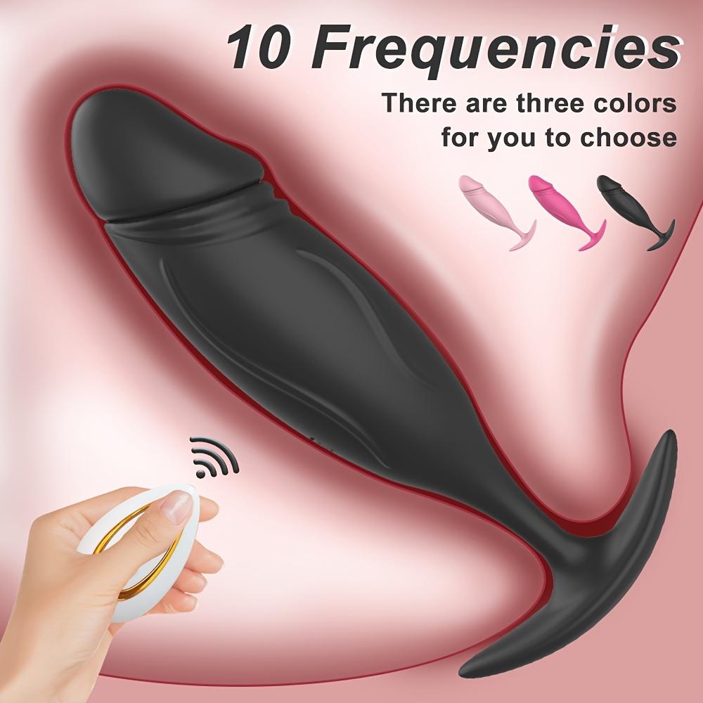 Remote Silicone Anal Plug - 10 Vibration Modes, Rechargeable Lithium Battery, Telescopic Prostate Massager,  SM Toy