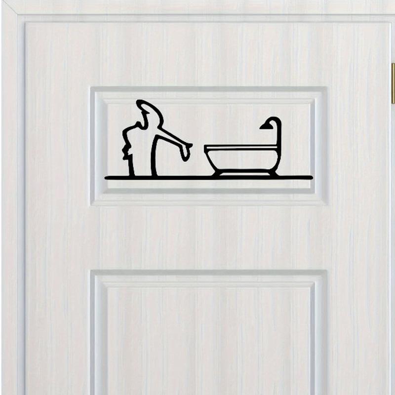 Metall Wanddeko 2D Flaches Metall Badezimmerschild Kreativer Schwarzer Rahmen Heimdeko Für Badezimmer Heim Wandkunst Dekoration