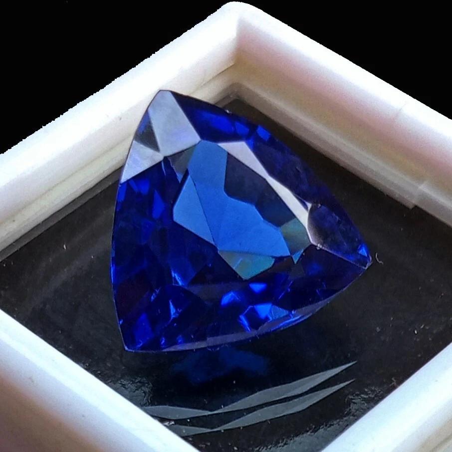 Beautiful Blue Sapphire Natural Trillion Cut 10-11 Ct Certified Loose Gemstone