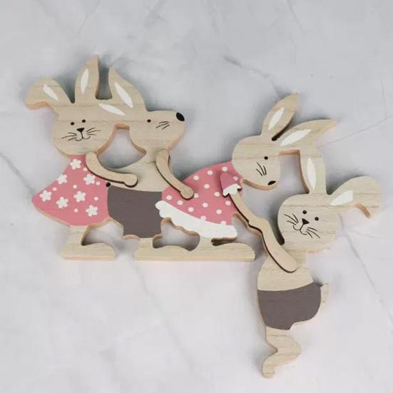 Osterhase Türdeko Holz Türrahmen Eckverzierung Rustikal Frühling Küchenwanddeko für Tür Schrank Kamin