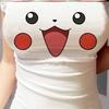 3D Big Eyes Tight Top for Women - Sweet Broadcast & Internet Celebrity Style