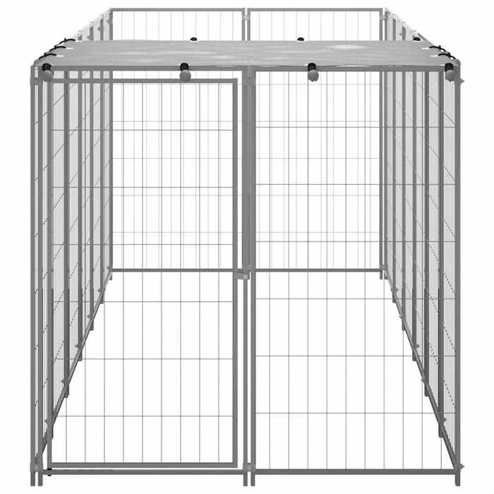 VidaXL Chenil Argenté 330x110x110 cm Acier Cage pour Chien Chiots Extérieur 150786