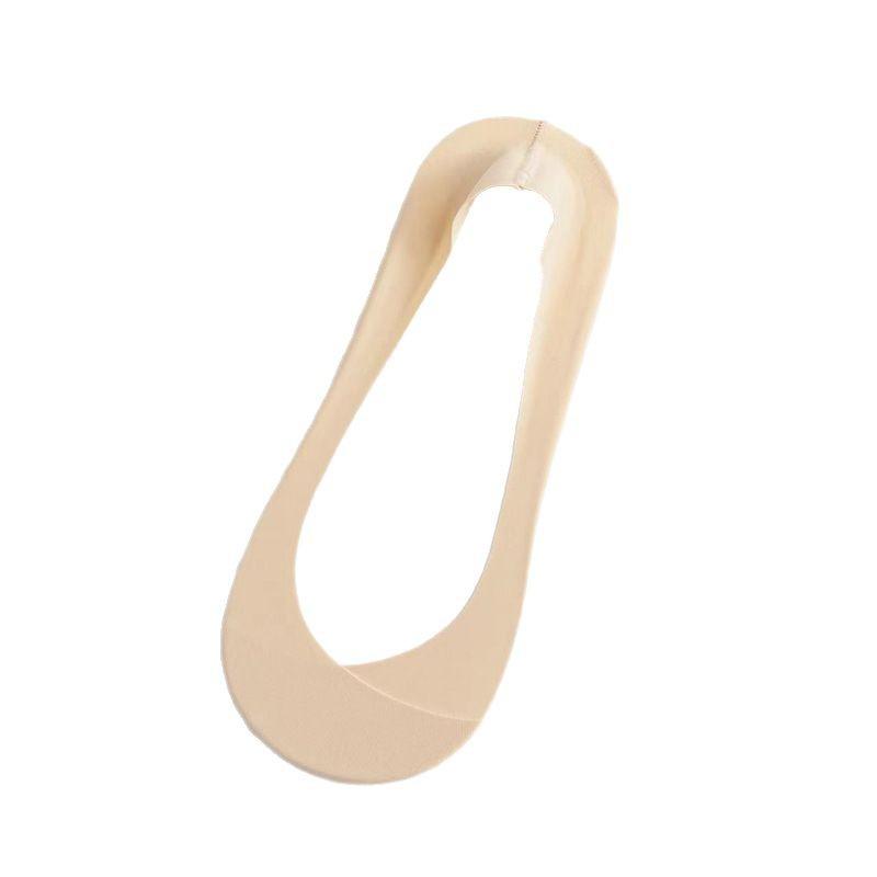 

Женские летние тонкие нескользящие носки-лодочки из ледяного шелка, не сползающие с пятки, с мелким вырезом, невидимые 1 pair телесный