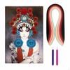 Kit Artă Quilling Set Meșteșuguri din Hârtie Stil Operă Chineză DIY cu Unelte și Cadru pentru Începători Alb