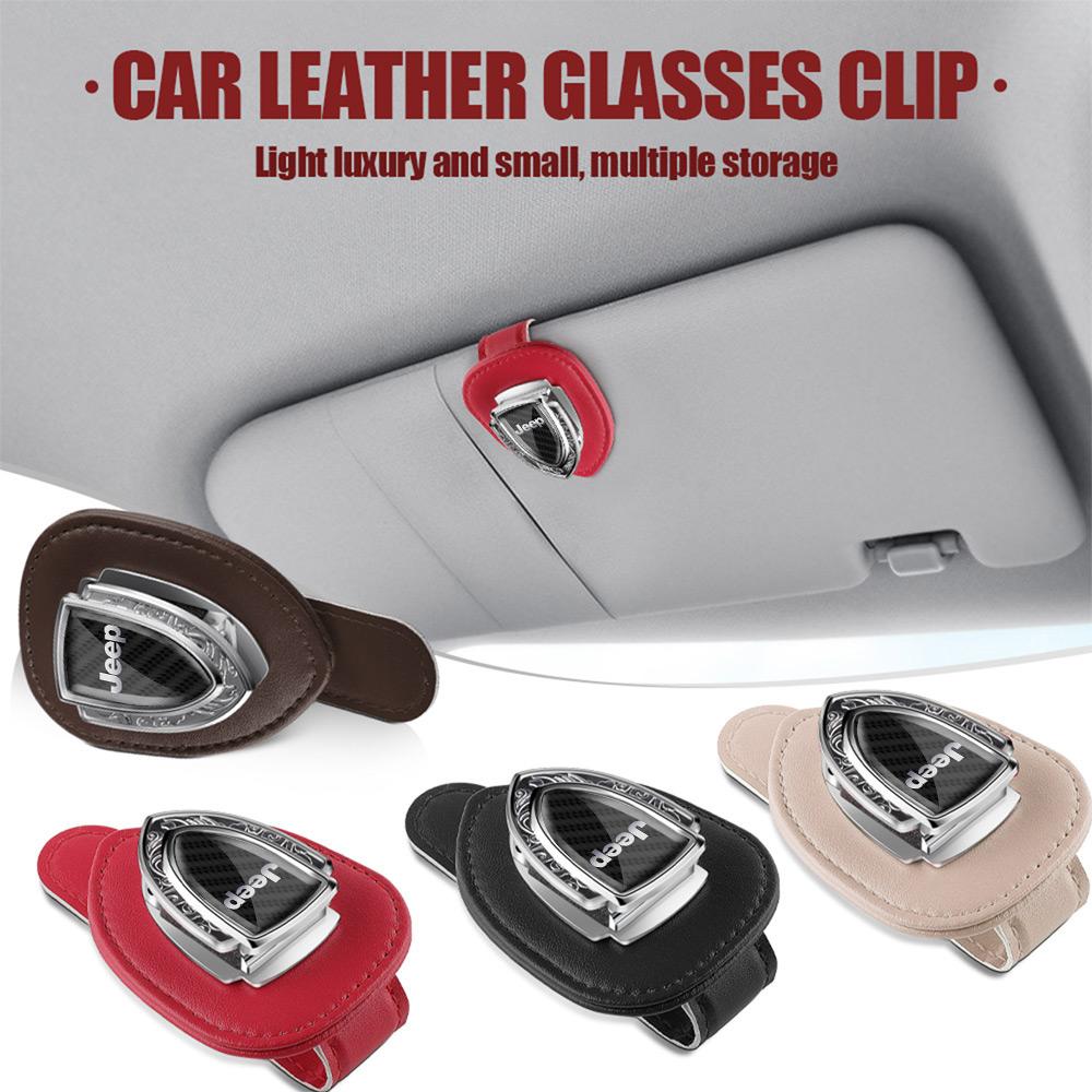 Car Styling Sunglasses Storage Clip Auto Sun Visor Eyeglass Holder Accessories For Jeep Grand Cherokee Wrangler Renegaed Compass AMQ1