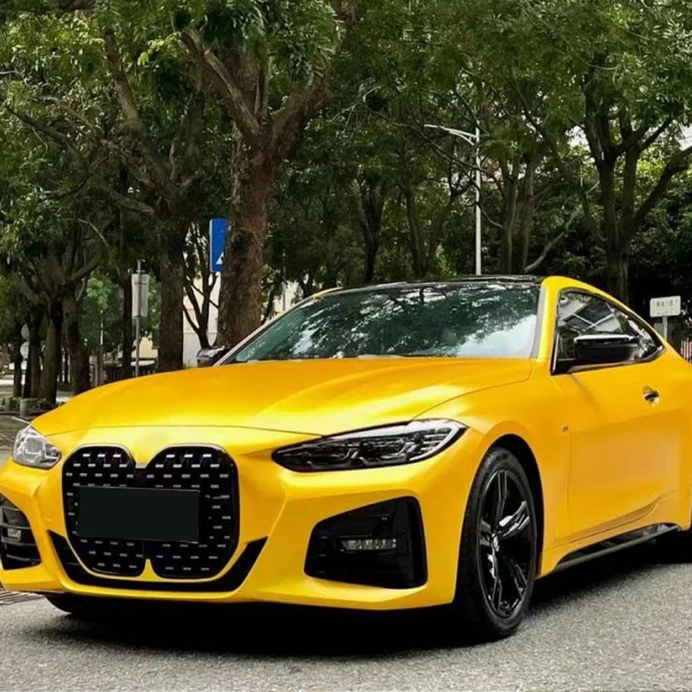 

Car Sticker Color Change Vinyl Film Matte Metallic Yellow PET Bubble Free Wrapping Car Accessories Auto Self Adhesive Decals 10x152cm