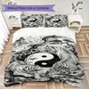 Tai Chi Animals Pattern Bedding uilt Set uilt Cover Pillowcase Home Decoration Birthday Gift (1 * duvet cover + 2 * pillowcase  without core)106