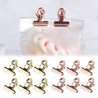 6PCS Metal Stainless Steel School Office File Clamps Bag Clips Food Sealing Binder Clip