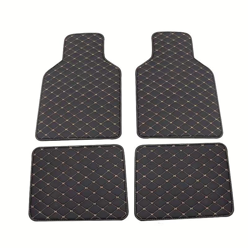 4pcs Car Floor Mats Waterproof PU Leather Universal Car Mats, Simple Design For Men And Women, Car Interior Accessories