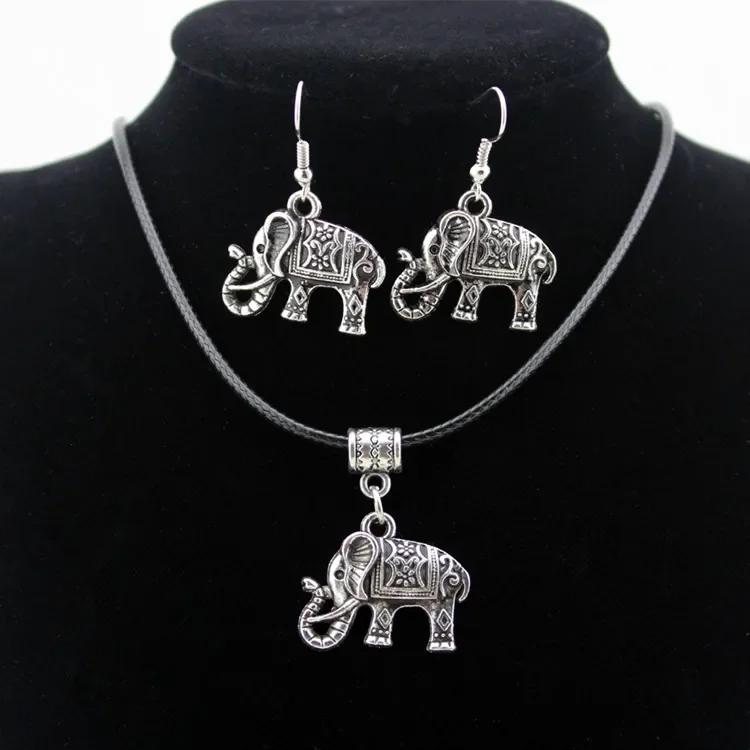 Trendy Elephant Jewelry Set Eco-Friendly Alloy Necklace & Earrings, New Arrival Sale