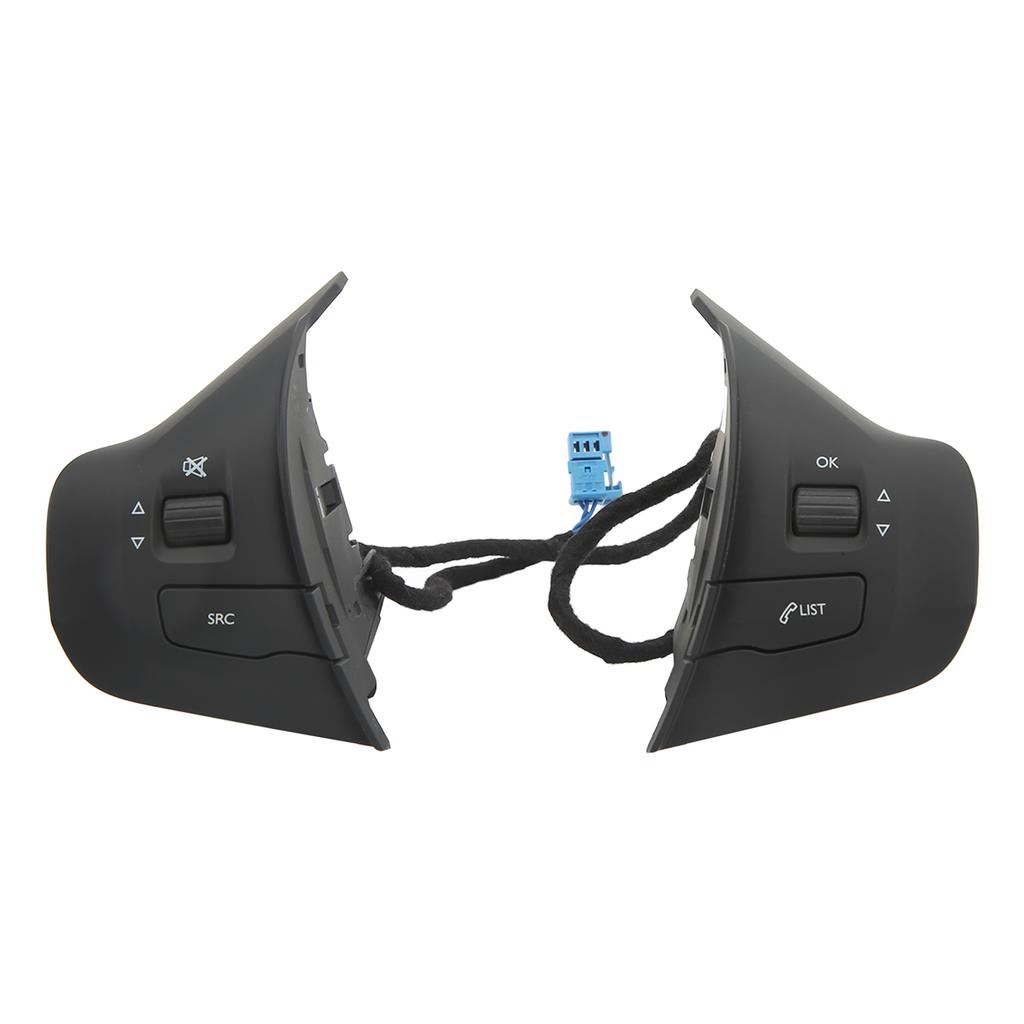 Steering Wheel Swith Control Button 98084115ZD Multifunction Black Replacement for Peugeot 208