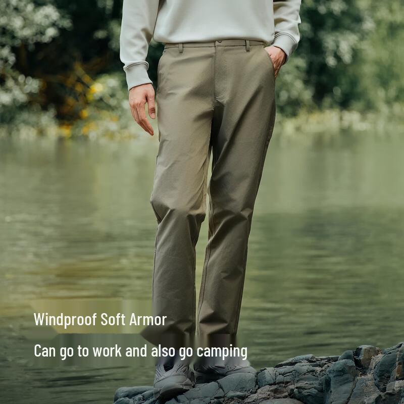 Hongdou Męskie Casualowe Spodnie Proste z Rozciągliwego Materiału, Odporne na Gniecenie