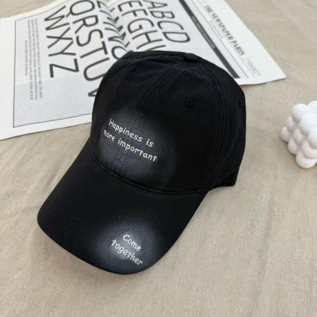 New Ins Style Baseball Cap Female Simple Letters Versatile Face Small Soft Top Sunshade Cap Male