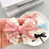 Lace Bow Hair Clip Women Sweet Versatile Duckbill Clip Fashion Simple Hair Accessories