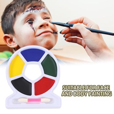 Farbpalette in Fußballform, 6 Farben, Gesichts- und Körperfarbe auf Wasserbasis, hochpigmentierte Halloween-Cosplay-Party-Face-FX-Make-up-Palette für Erwachsene und Kinder