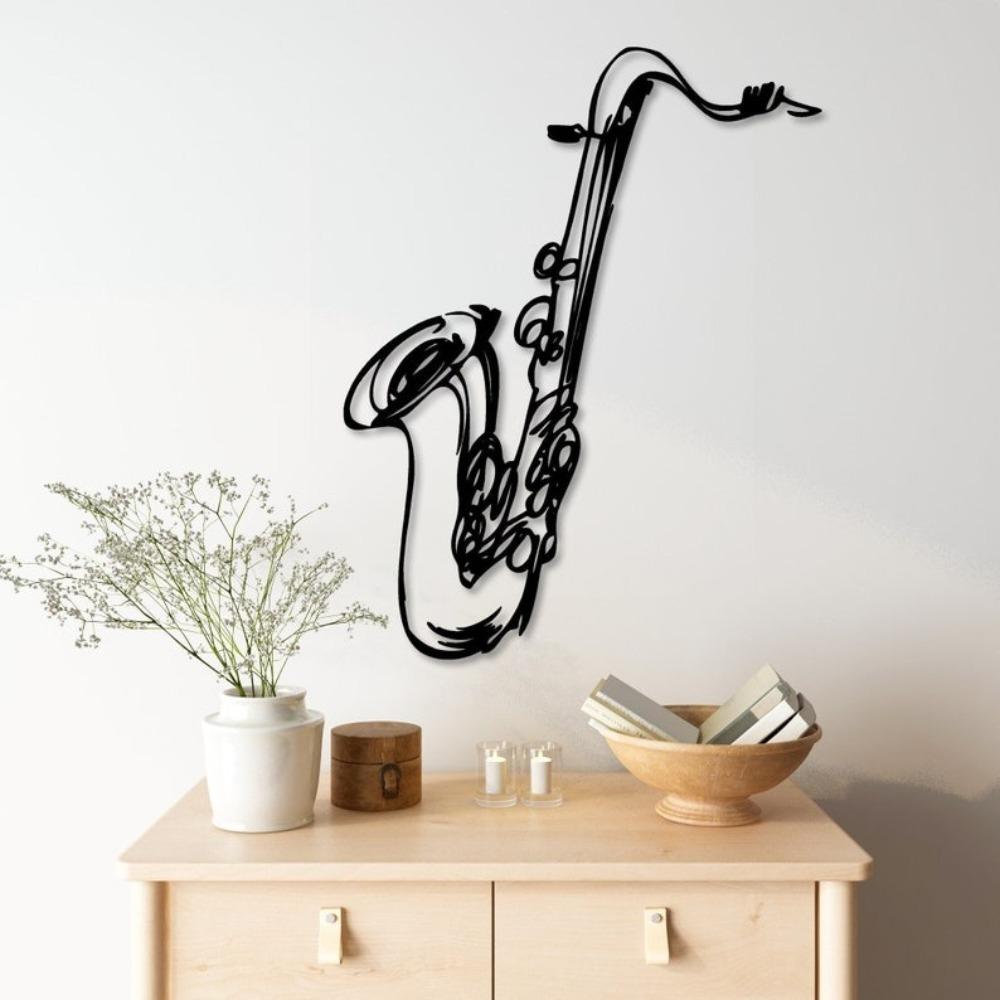 Jazz Saxophone Metal Wall Art, Music Decor for Home