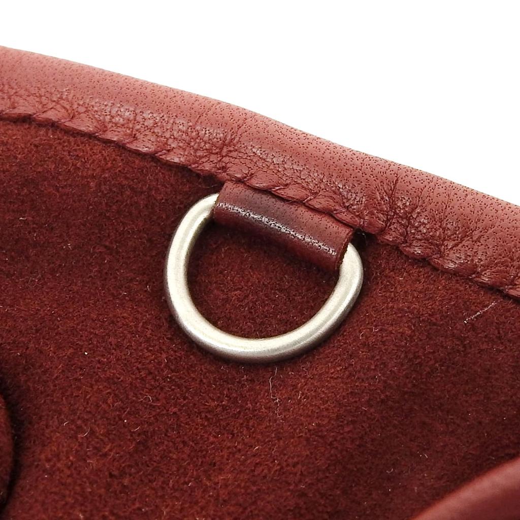 Great HERMES Gloves Serie Button Driving Gloves Bordeaux Lamb Leather Women 6.5 Used