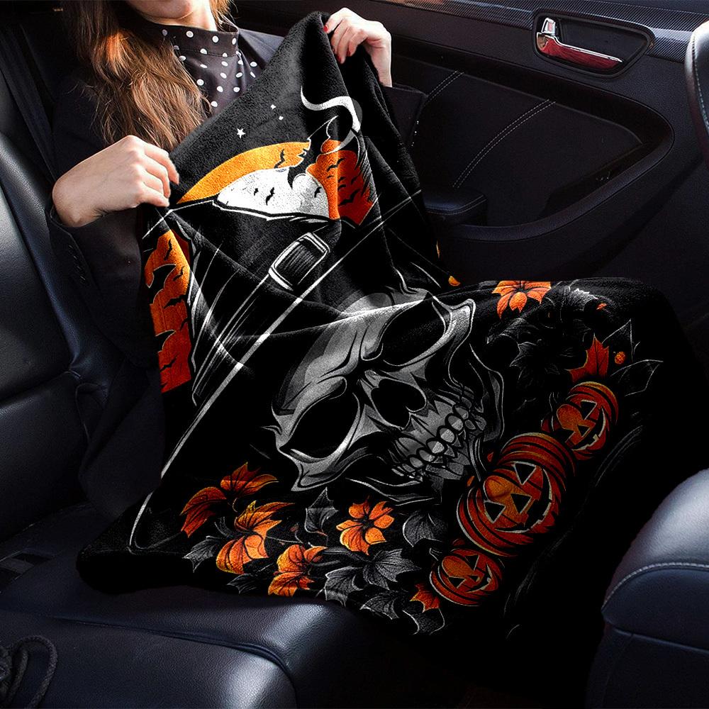 1pc Halloween pumpkin Throw Blanket Soft Flannel, Cozy All Season Polyester Perfect for Home, Office