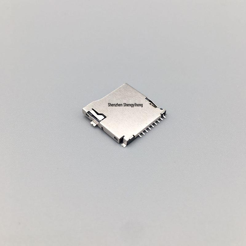 9-Pin Micro SD Memory Card Slot with Spring-Loaded Push Mechanism