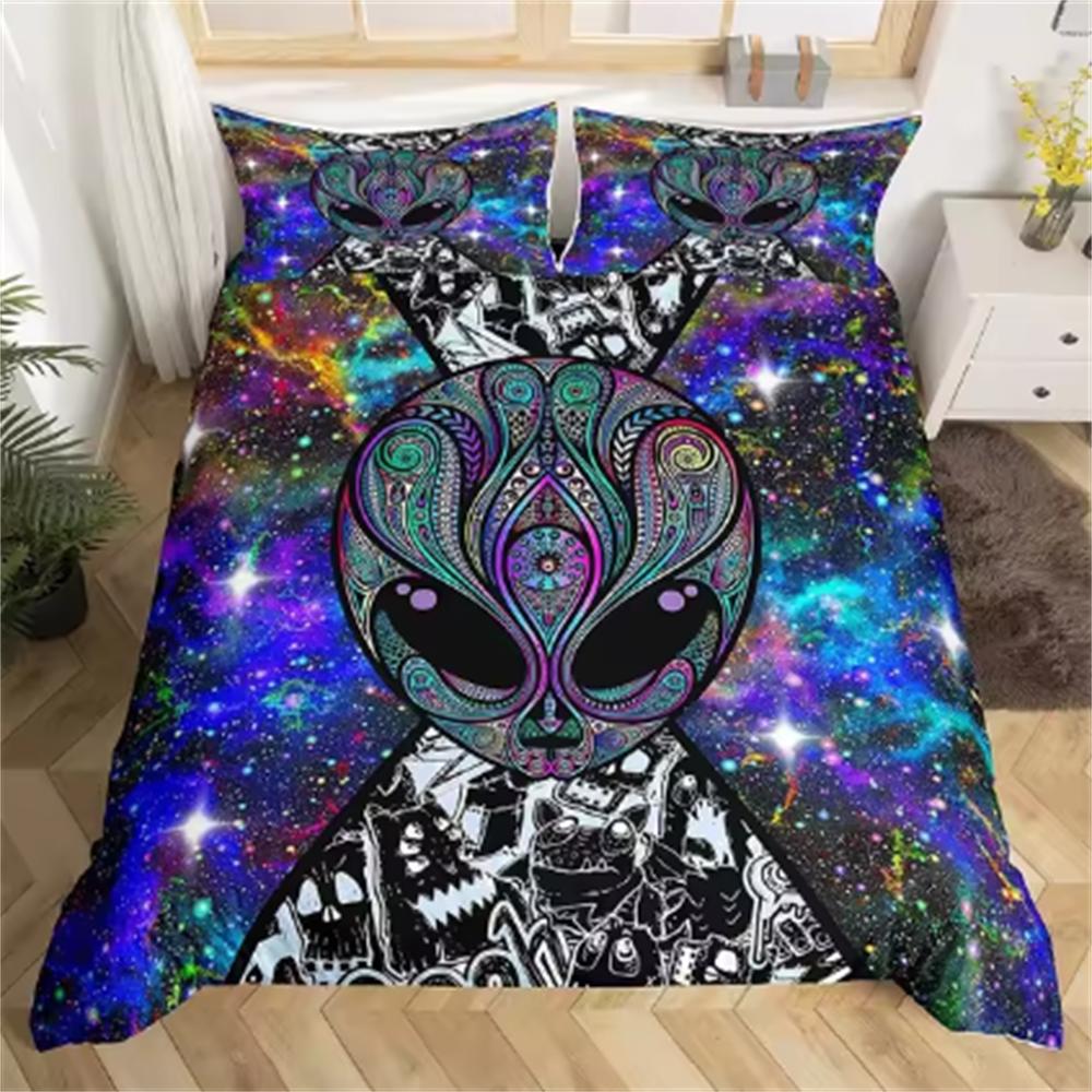 Aliens Children Duvet Cover Set Uk Single Double Queen Us Twin Full King Size Bed Linen Set