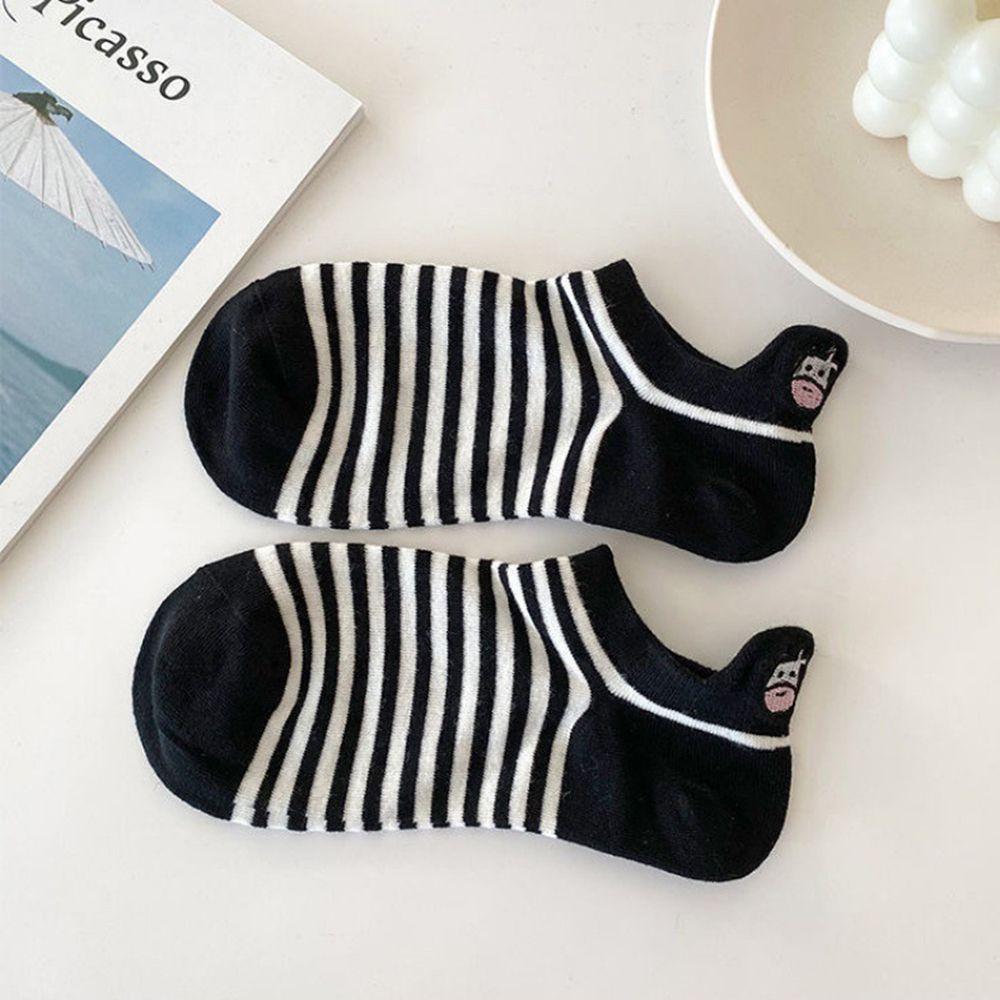 Kawaii Embroidery Girls Ankle Socks Women Cotton Socks Short Heel Socks Embroidery Panda Socks