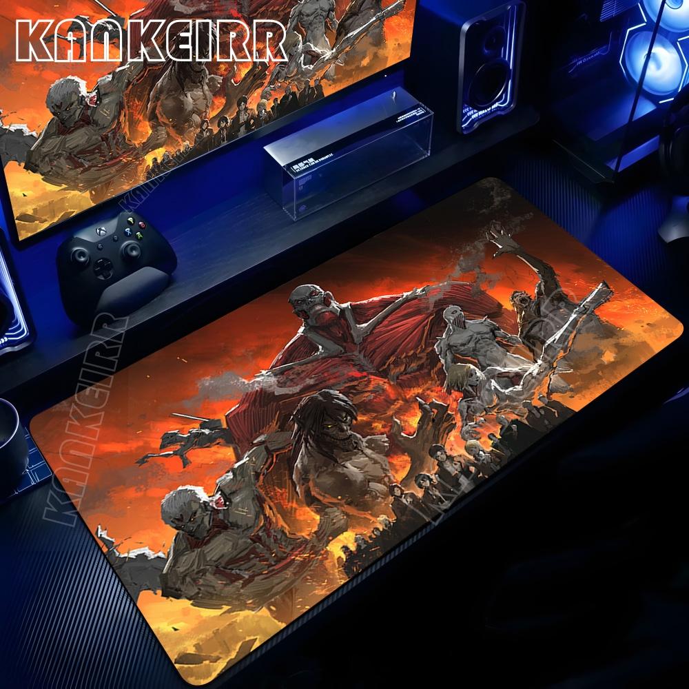 Xxl Cool Attack On Titan Anime Mouse Pad Office Computer Keyboard Gaming Accessories Mousepad NonSlip Desk Mat Pc Large Carpet